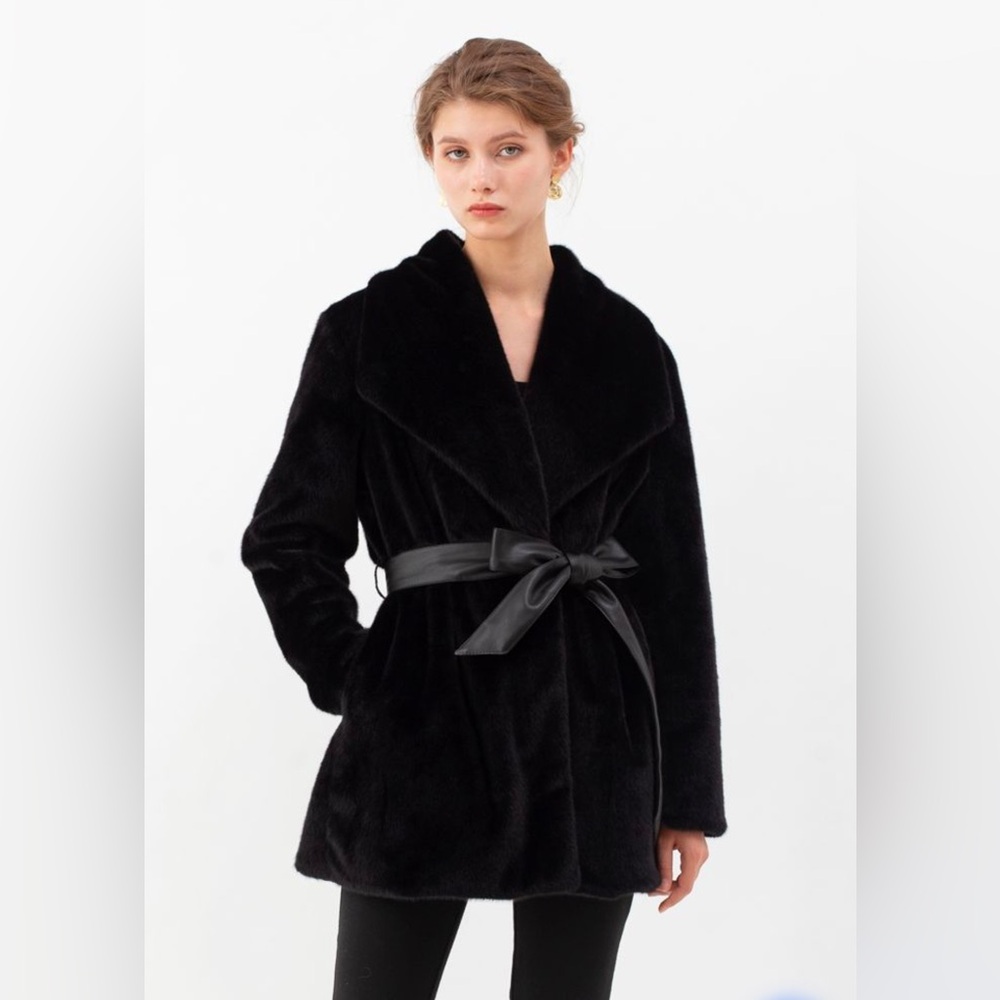 Faux Fur Coat w/belt